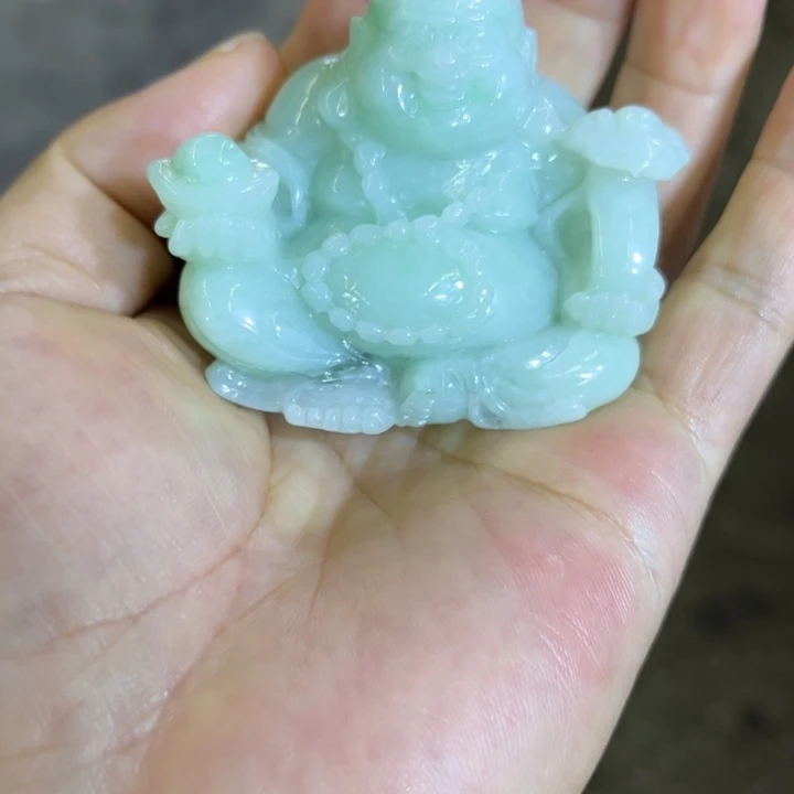 哈***宝翡翠未镶嵌摆件翡翠精品佛公小摆