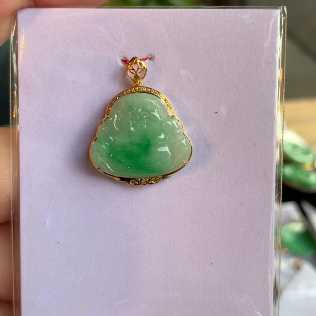 【闪购商品】翡翠颈饰18K金镶嵌佛公