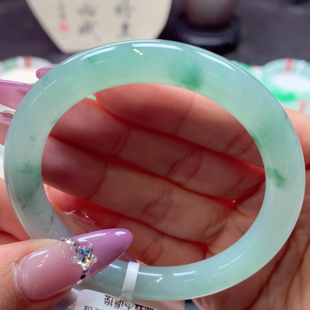 翡翠手镯未镶嵌美人条53号66