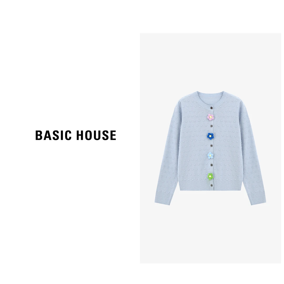 Basic House/百家好春季百搭宽松简约舒适百搭针织衫-B0625H5F722