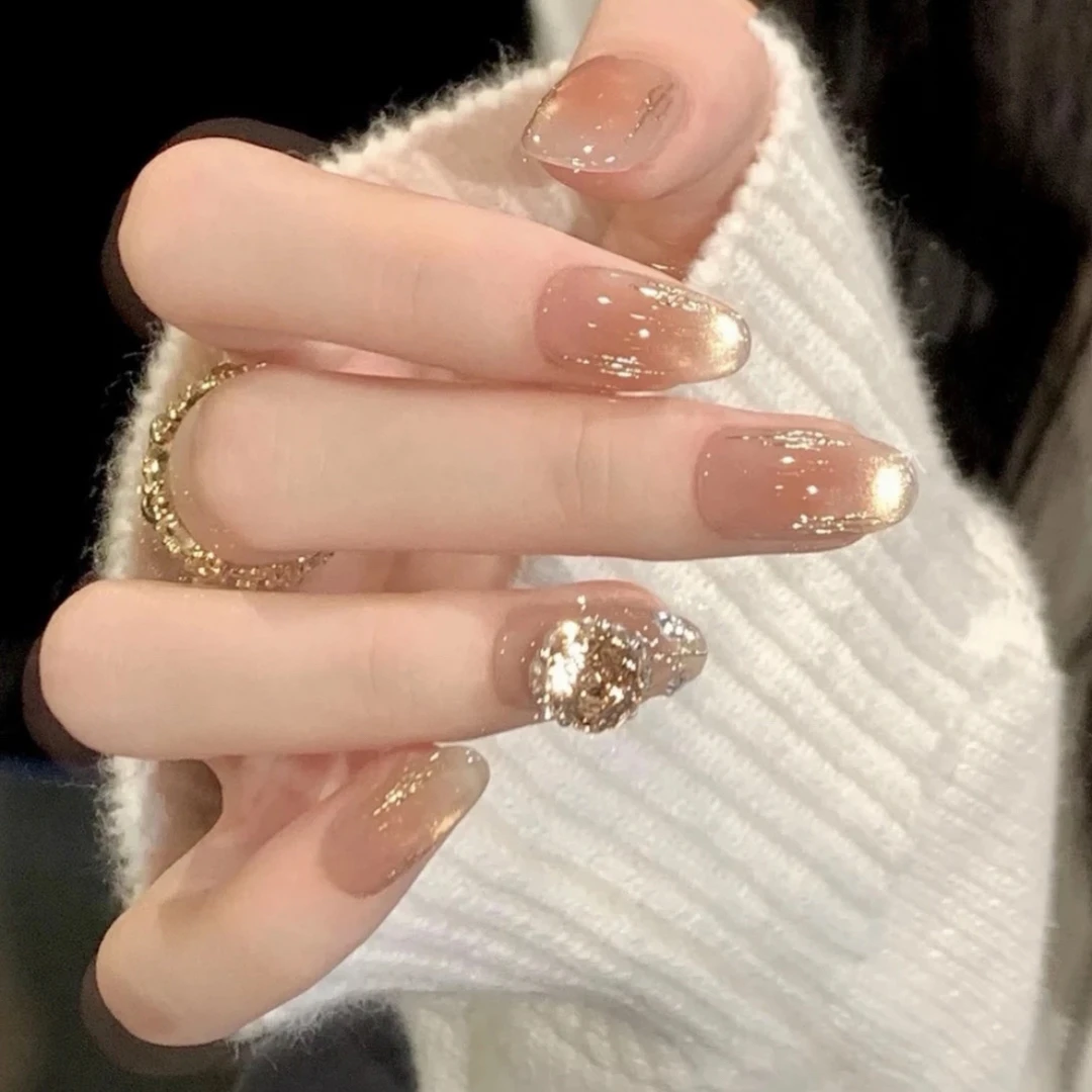 【千玺玫瑰】纯手工高定10片装温柔纯欲风猫眼穿戴甲