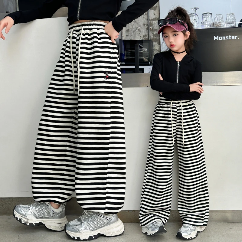 女童卫裤阔腿裤子春秋季新款2025爆款洋气中大童儿童直筒休闲长裤