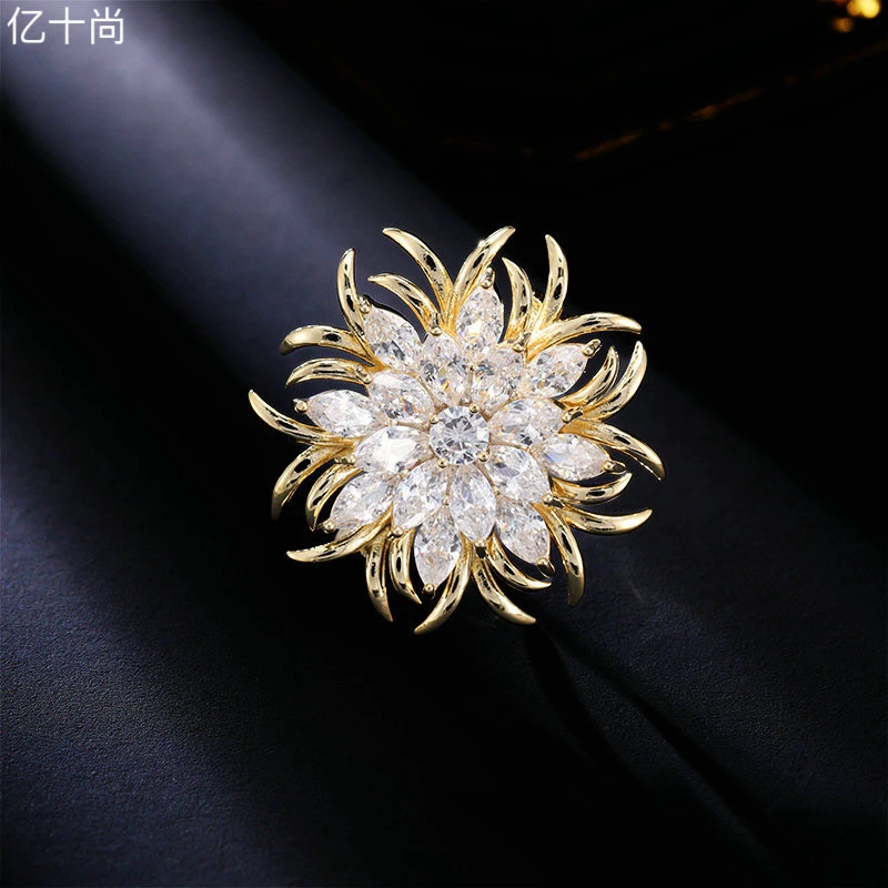 合金合成锆石胸针  亿十尚彼岸花赚高档胸针轻奢时尚洋气仙美潮流