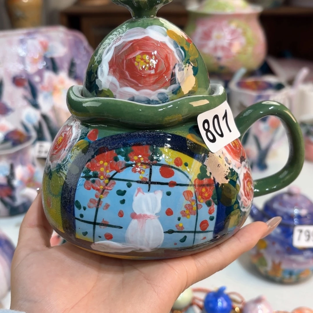 景德镇手绘高温釉下彩陶瓷茶具