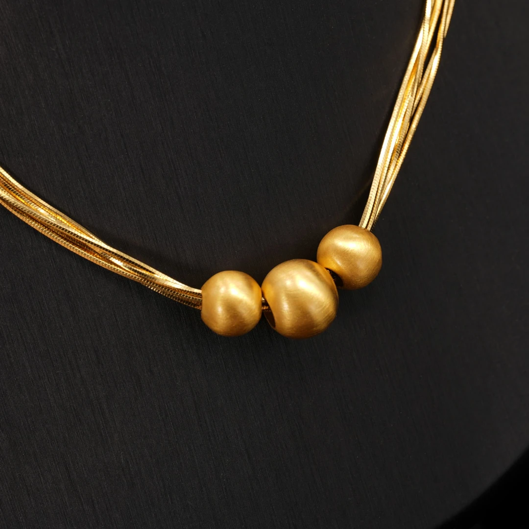 铜合金项链 欧美新款时尚颈链百搭简约气质拉丝项链