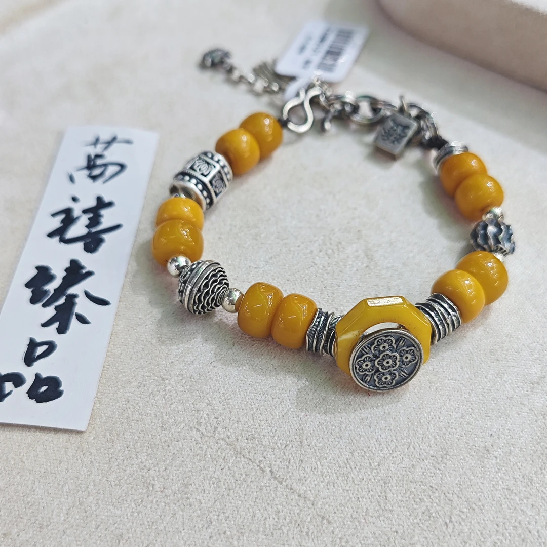 925银手链 蜜花朵发字银手链E184 zh