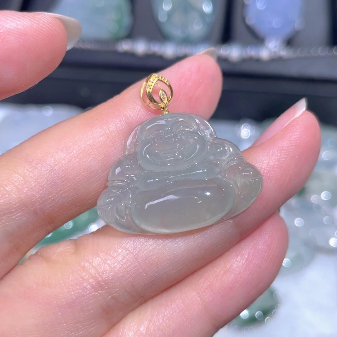 颈饰18K金镶嵌翡翠翡翠