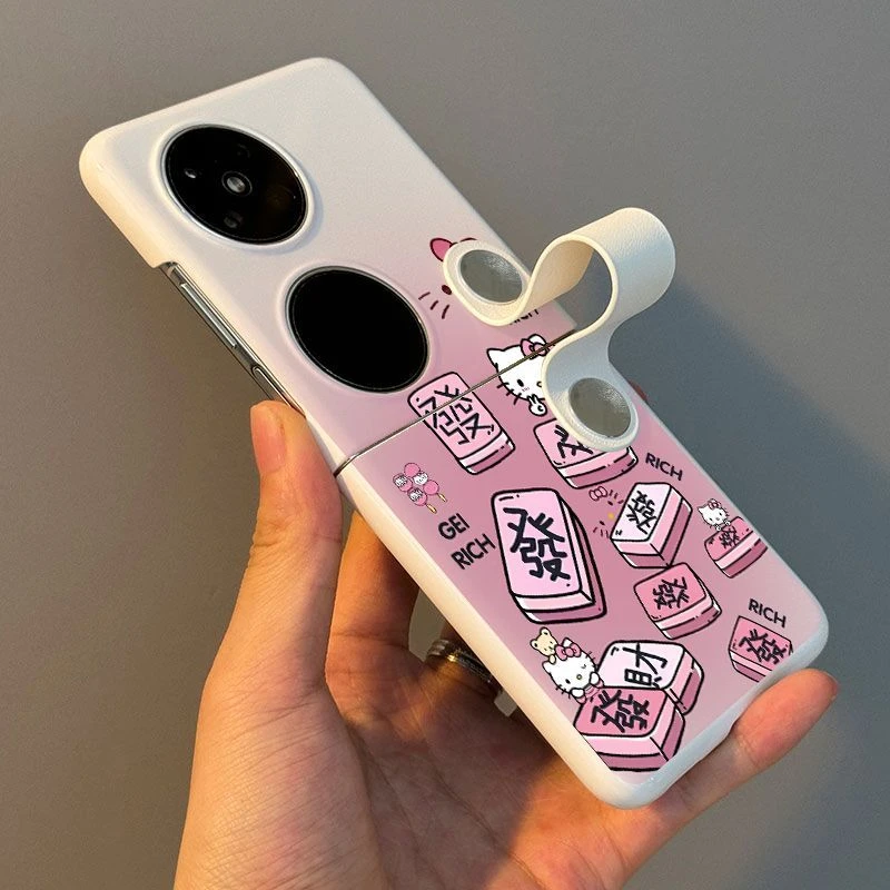 发财麻将KT猫适用华为p50pocket折叠手机壳个性女款pocket2机壳新
