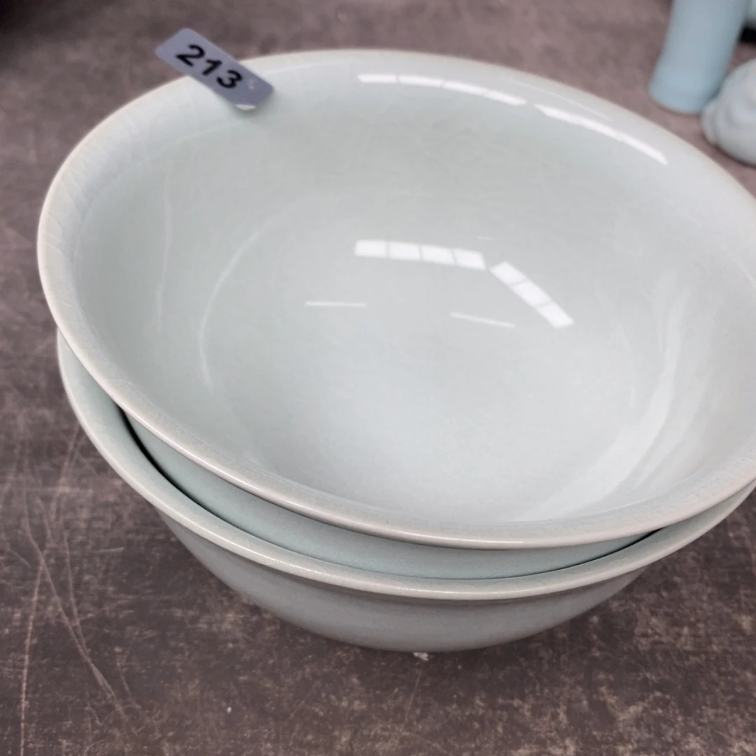 圆***胖陶碗抱朴汝瓷仿古微瑕