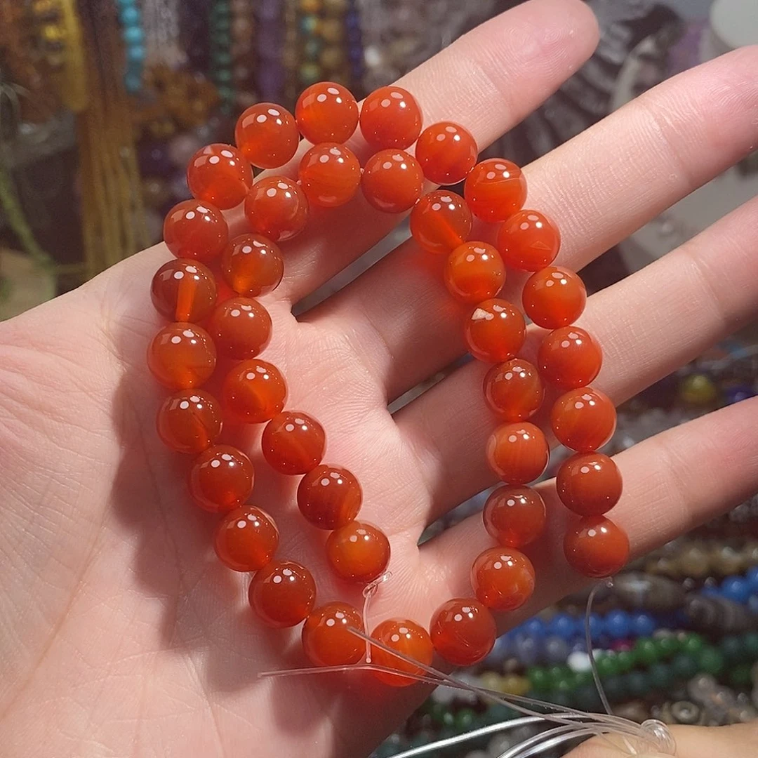 未镶嵌，红玛瑙10mm，石英质玉