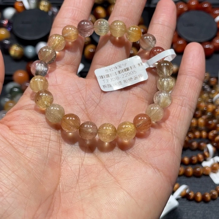 水晶手链未镶嵌岁*发晶多宝8.5mm左右