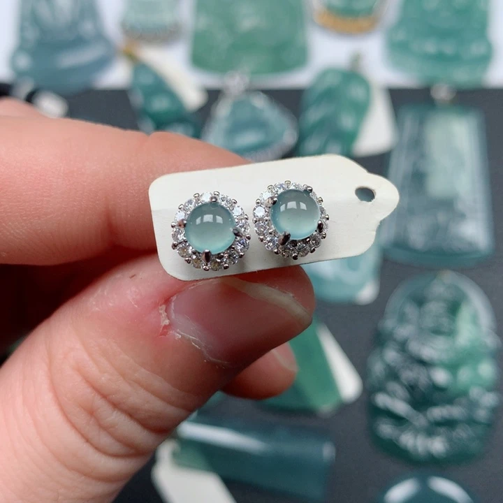 翡翠颈饰银S925镶嵌翡翠