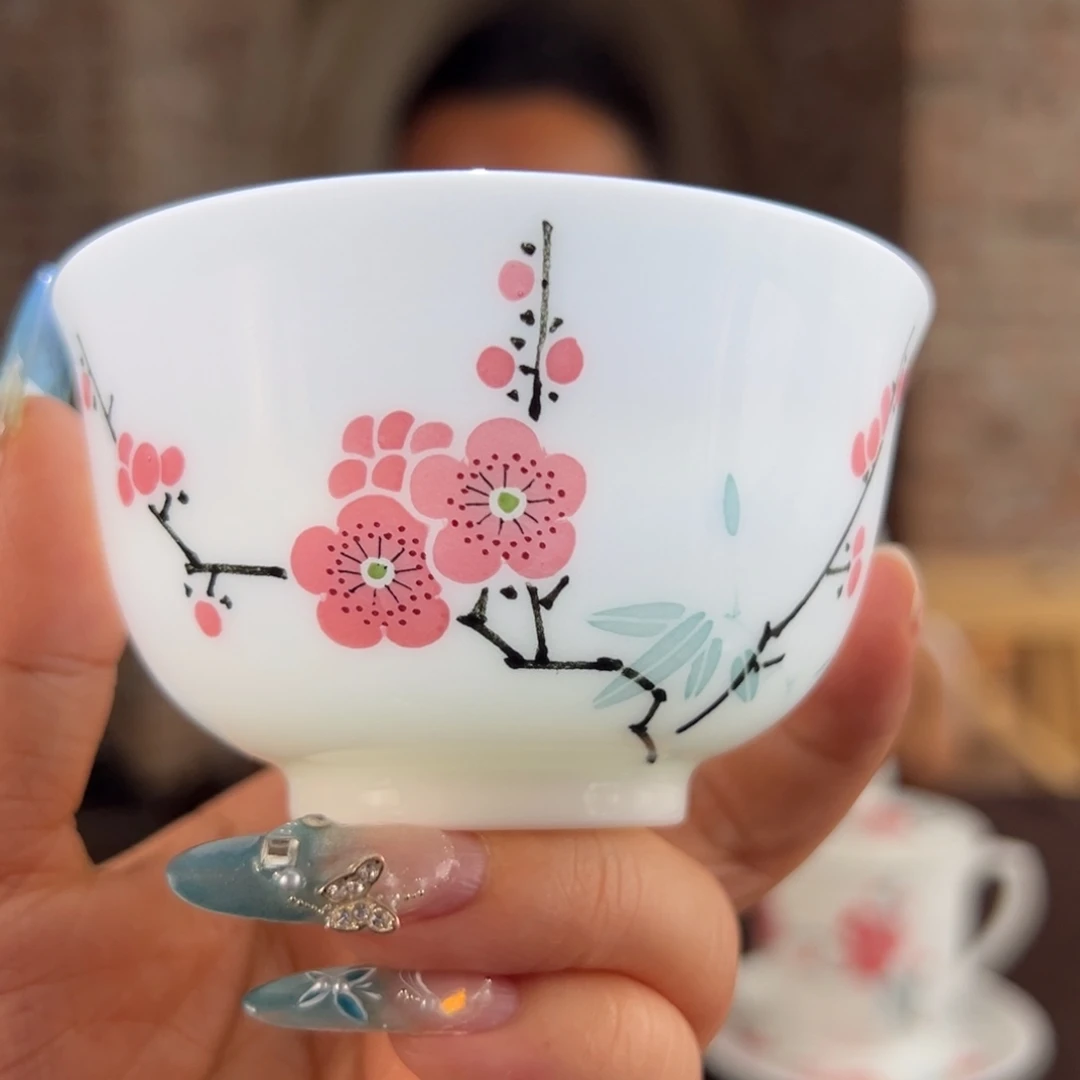 玉泥翠竹红梅主人杯