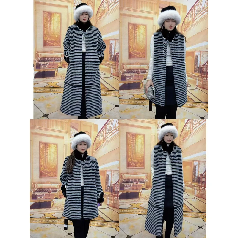 8123新款外套女款时尚轻奢气质中长款毛毛外套【三种穿法】