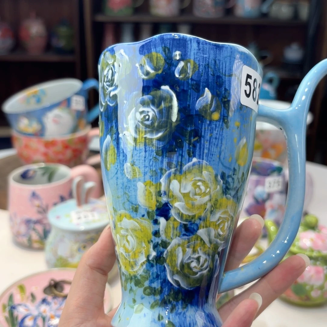 景德镇手绘高温釉下彩陶瓷茶具