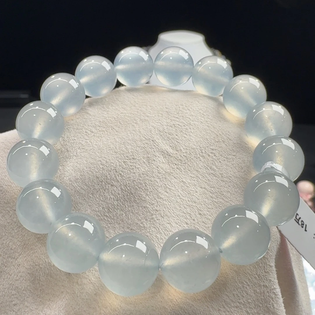 翡翠未镶嵌手链大卡高冰玻白冰单圈卡13mm