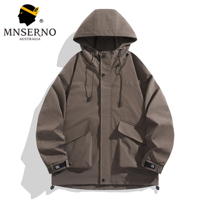 曼西尔奴男士潮流多口袋工装复古风合体百搭户外连帽夹克348104TM