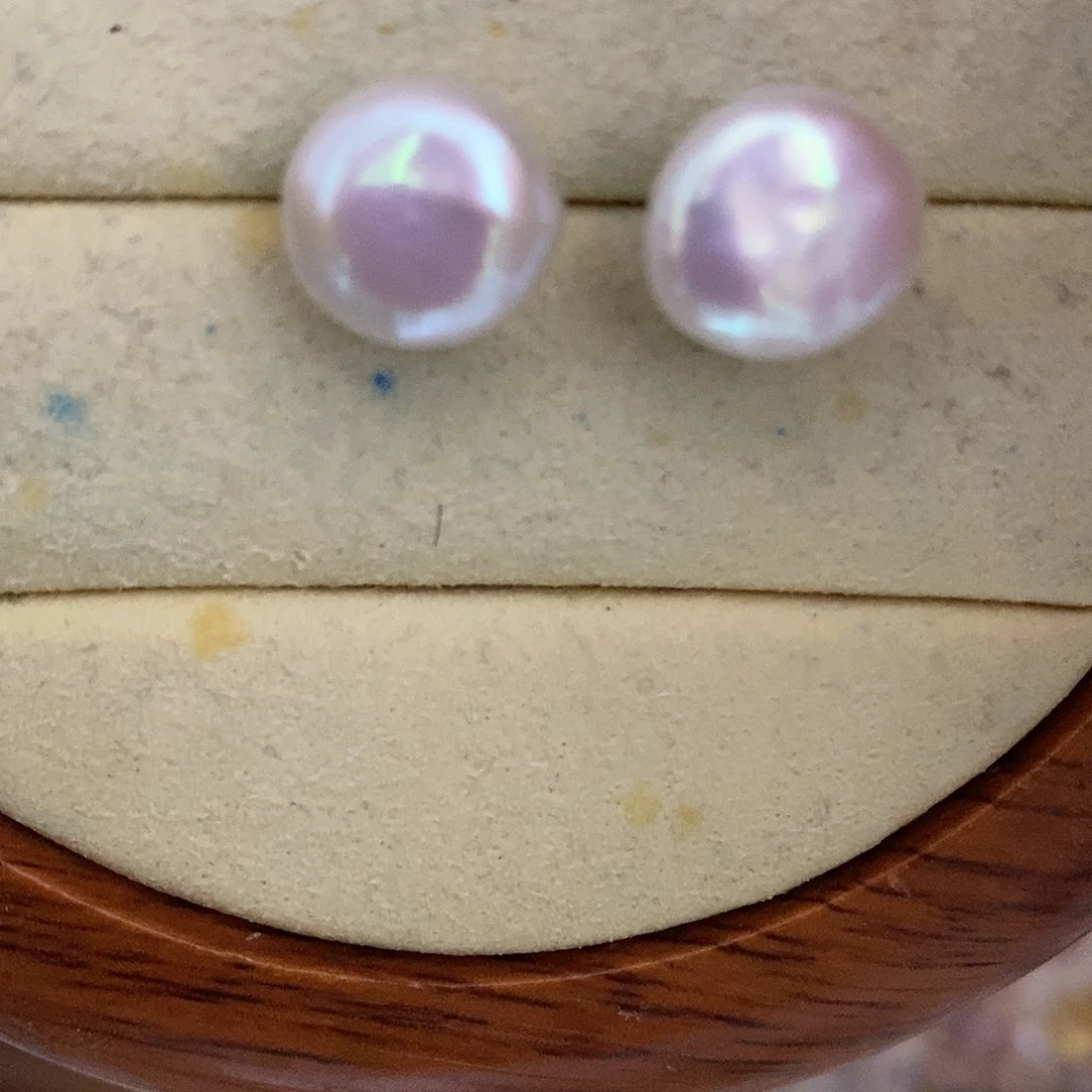 银S925镶嵌耳饰淡水珍珠