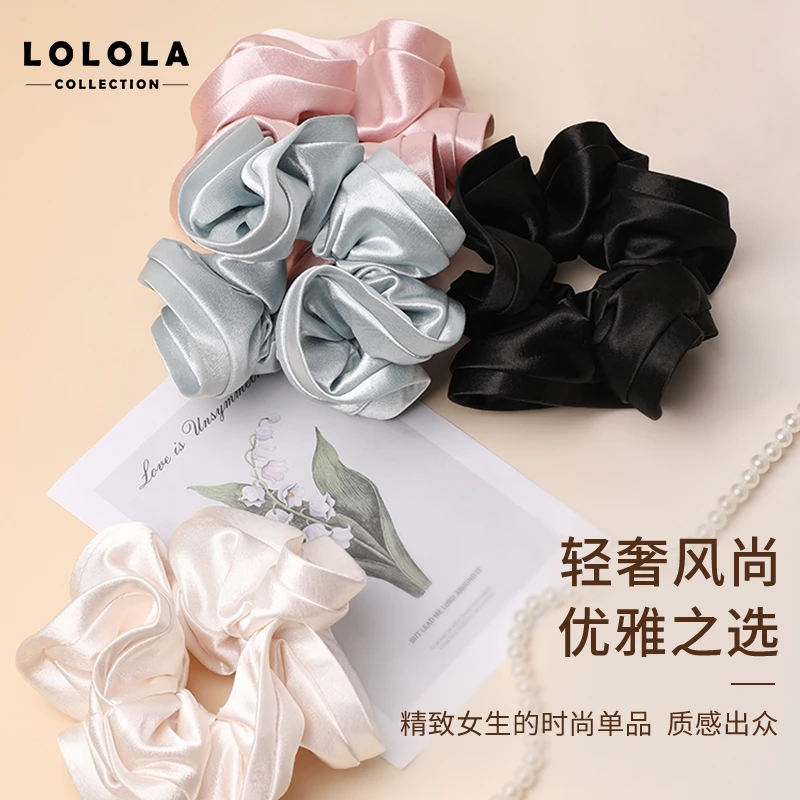 lolola萝萝拉露丝同款大肠发圈高级丸子头扎头发荷叶边法式高级