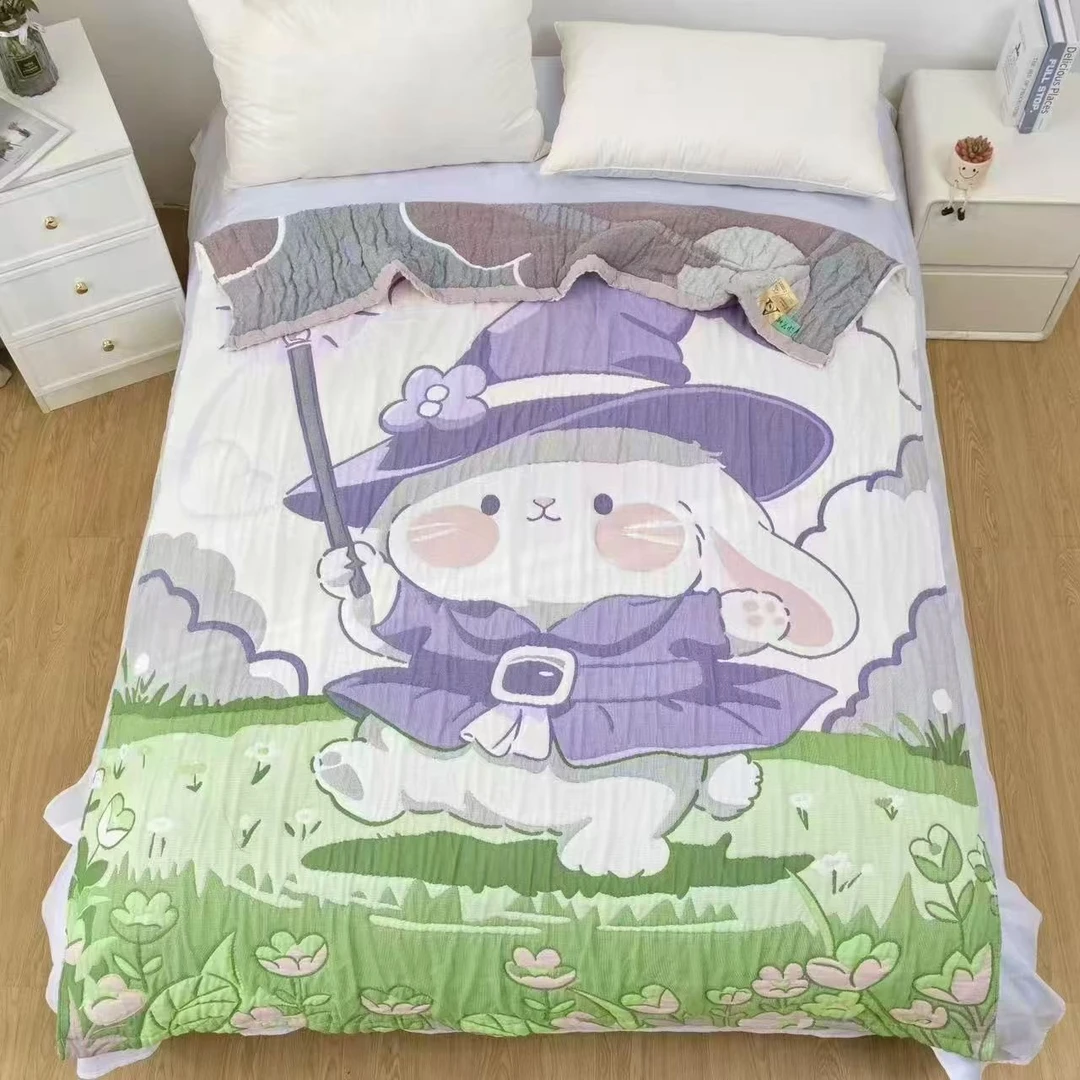 【魔法兔】150*200cm A类全棉纱布泡芙被