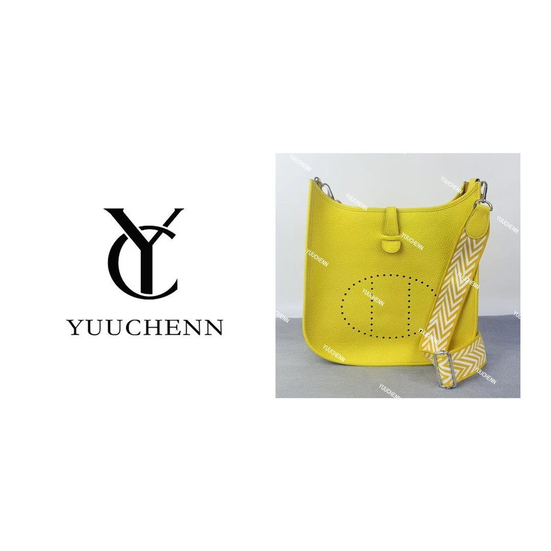 YUUCHENN/手工【伊芙琳】柠檬黄 30cmTC进口皮钢五金HH6244