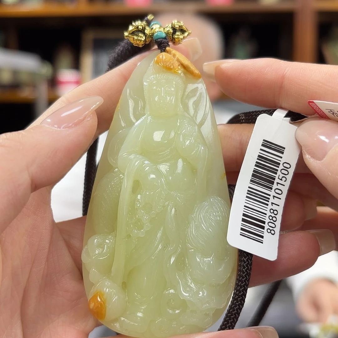 和田玉吊坠观音未镶嵌