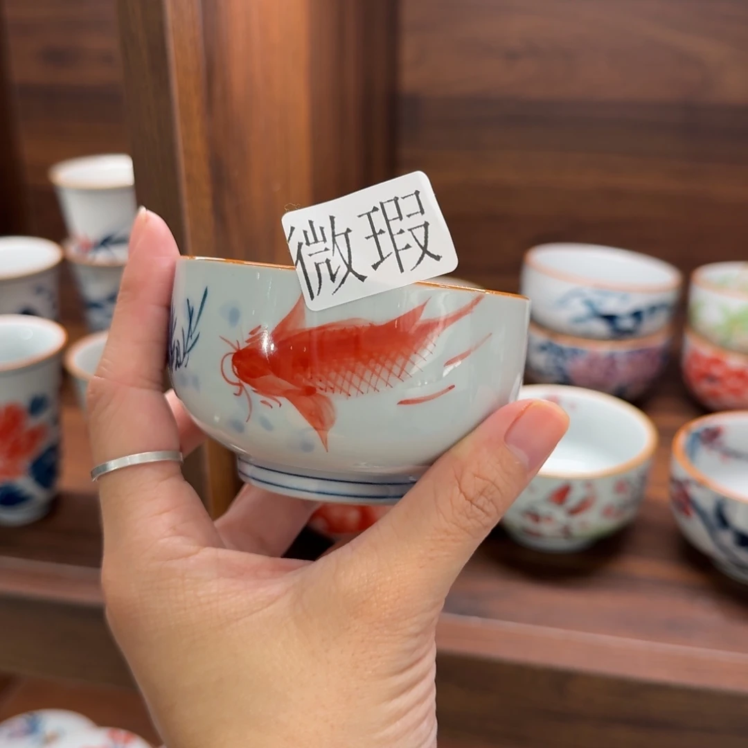 釉下手绘茶具微瑕