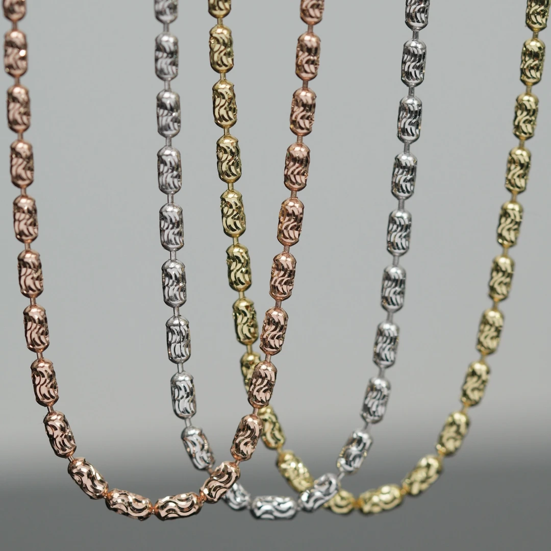 【金球链】18k金素金链项链可调节百搭时尚金色素款/多样性发一