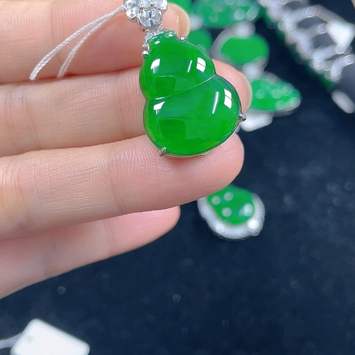 不***醋翡翠银S925镶嵌吊坠(不含链)