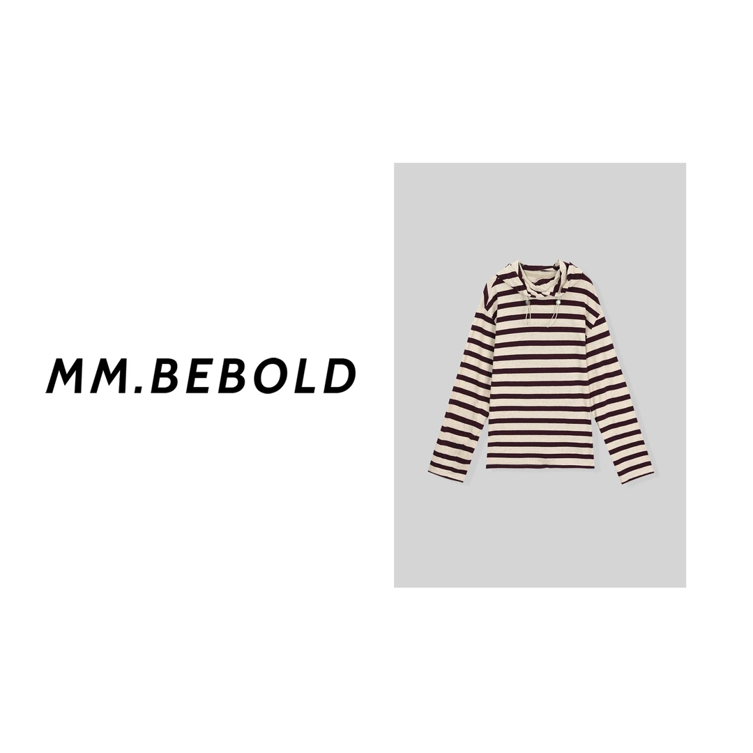 【妙姐精选】条纹连帽宽松长袖MQJ2165