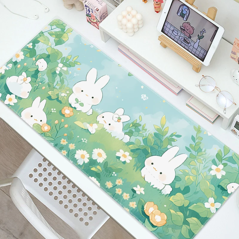 『1号』卡通可爱女生鼠标垫超大号办公桌垫游戏电竞加厚防滑暖暖