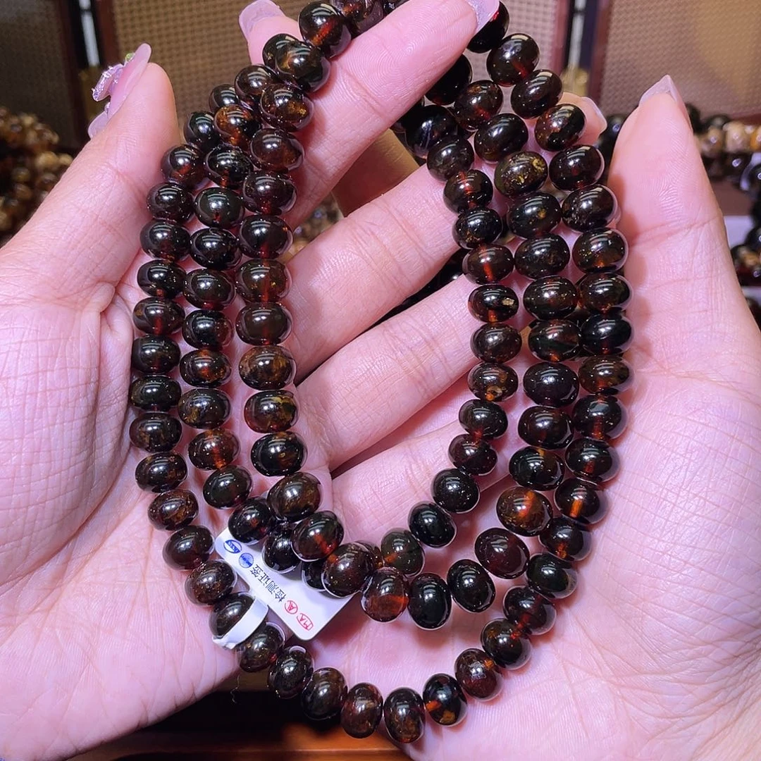 琥珀未镶嵌裸石抚顺琥珀9+绿毛血