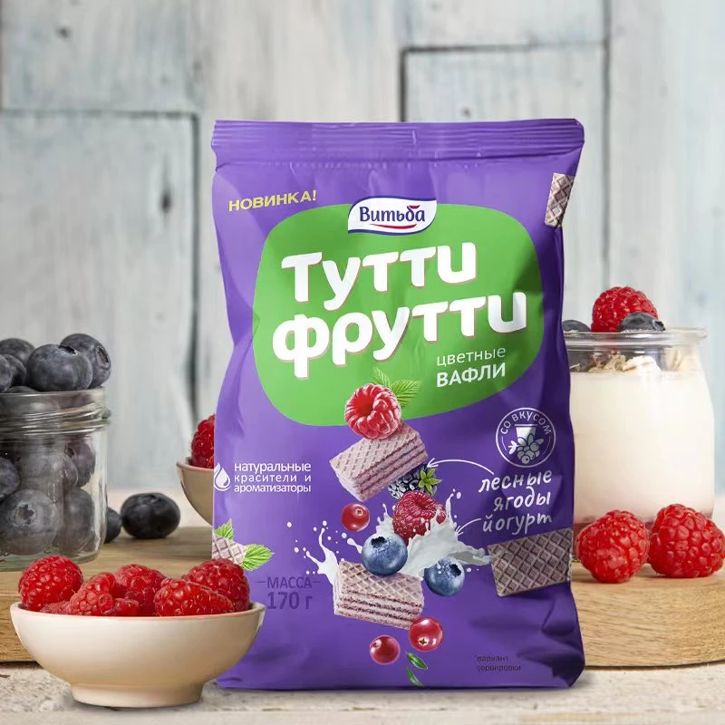 俄罗斯原装进口休闲零食维特巴酥香威化150克