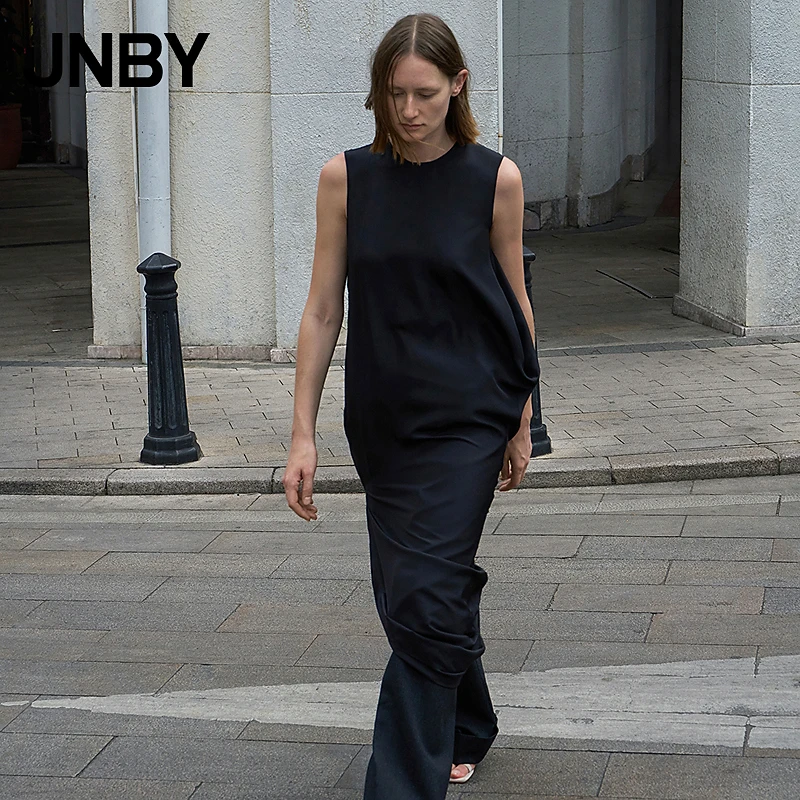 【商场同款】JNBY/江南布衣25夏新品连衣裙无袖宽松圆领5P5G11230