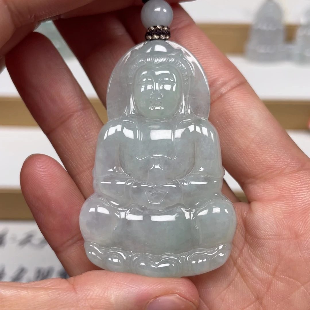 翡翠未镶嵌颈饰天然翡翠A货观音93号