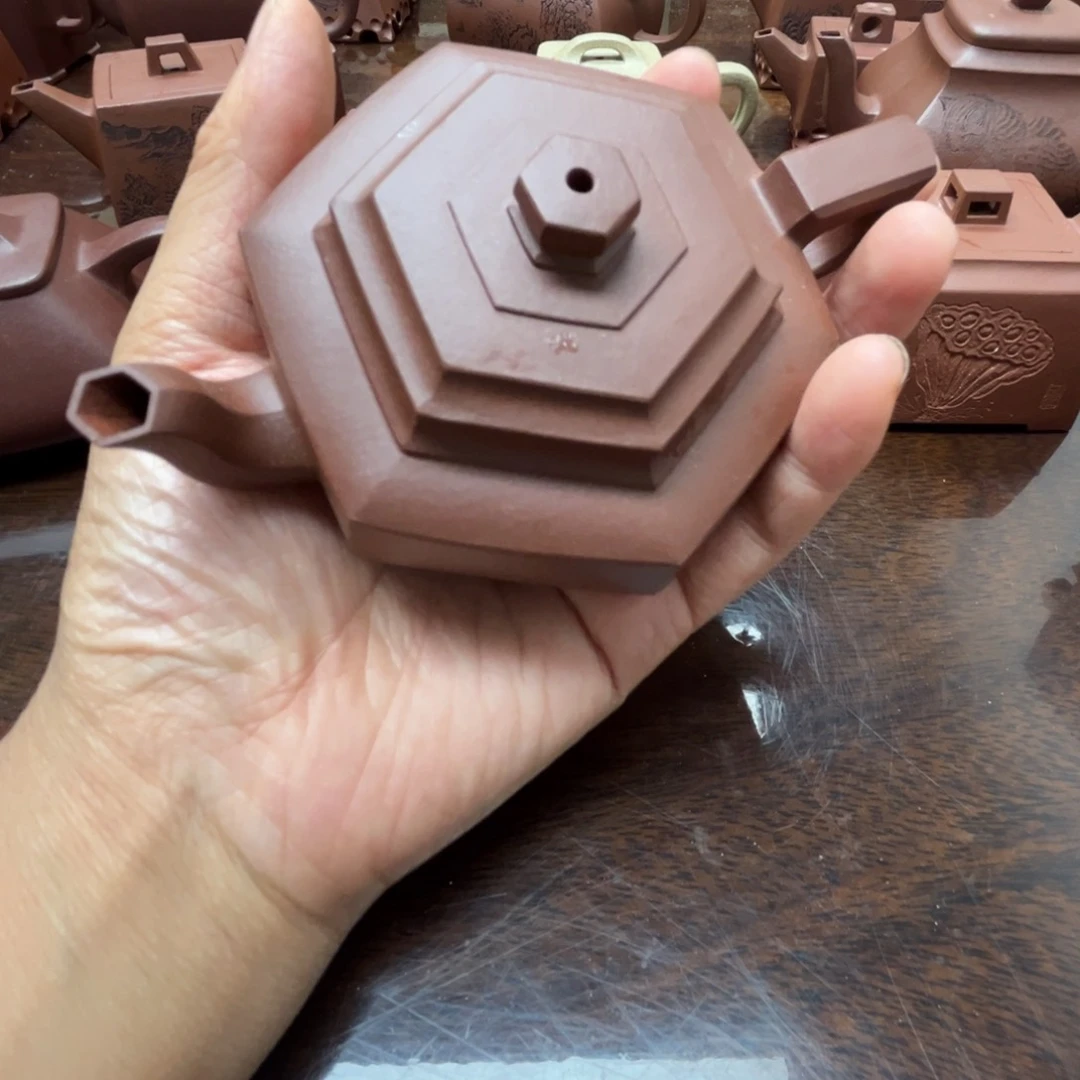 茶壶紫泥紫泥六方雪华180c c