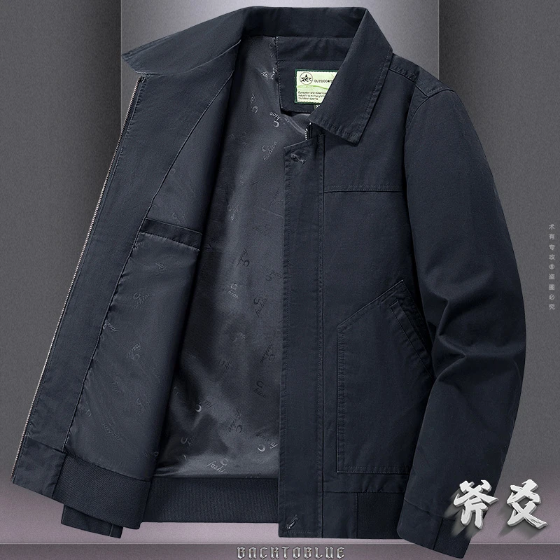 工装夹克男春秋季新款宽松大码休闲上衣服薄款潮流复古飞行员外套