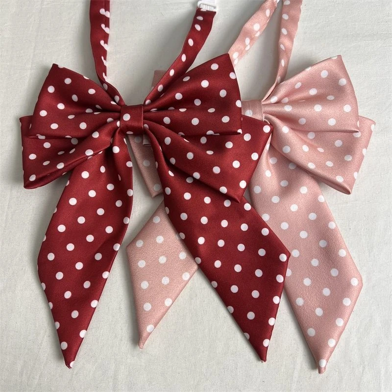 可爱波点蝴蝶结学院风直条长柄领结女水手服JK制服领花衬衫配饰女