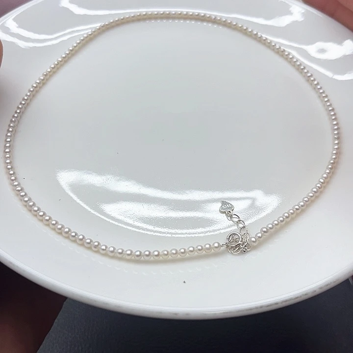 淡水珍珠银S925镶嵌珍珠项链28