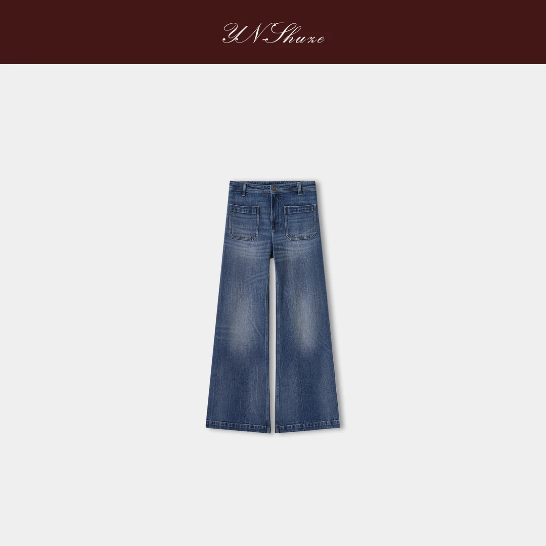 YN-SHUZE【蓝调湖畔】百搭日常直筒复古水洗牛仔裤SZ-YNB-BK0529