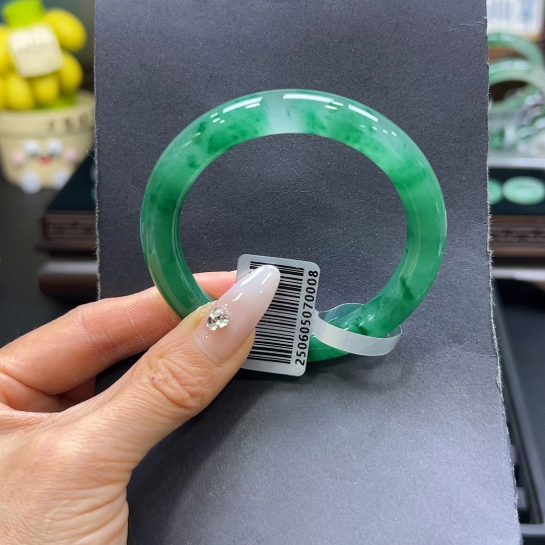 石英质玉（非洲翠）未镶嵌手镯54-55