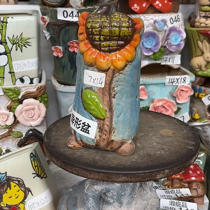 紫砂花盆粗陶材质多肉花盆