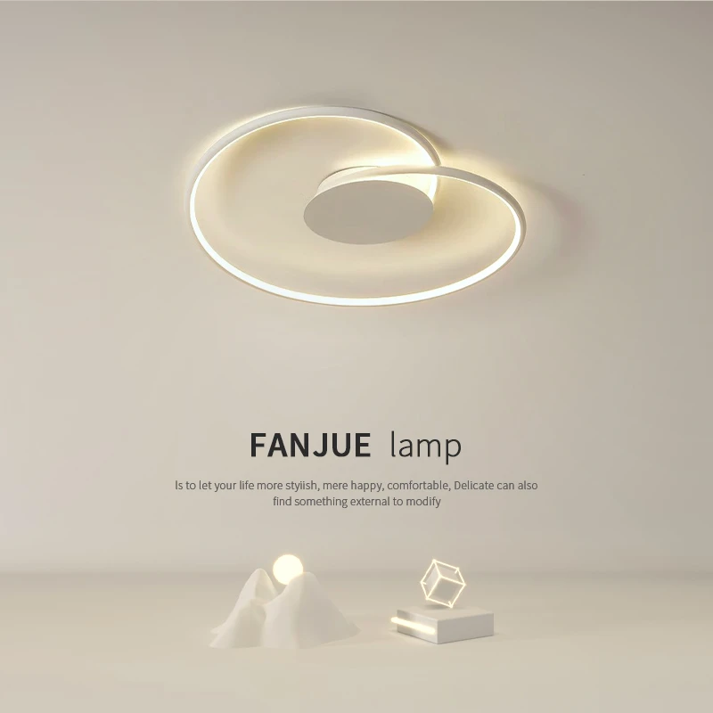 现代简约卧室吸顶灯北欧新款书房灯家用创意温馨奶油风房间LED灯