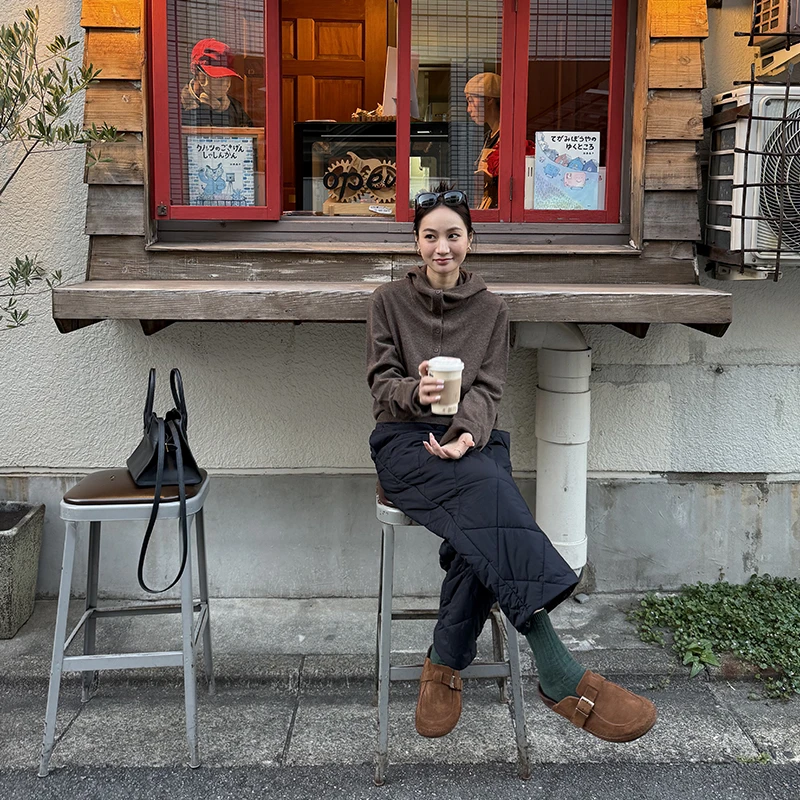 KEEP KAPU靠谱【六本木打底】羊绒羊毛小高领连帽针织上衣KP25205