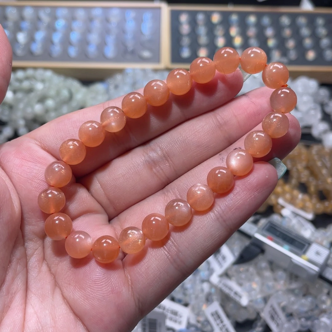未镶嵌手链长石橙月光手链8.5mm