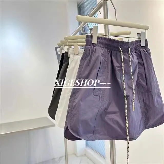 高腰时尚工装半身裙女夏美式松紧腰舒适短裤裙设计感显瘦降落伞裙