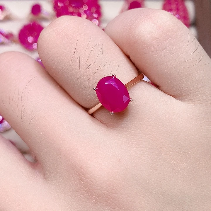 银S925镶嵌戒指红宝石