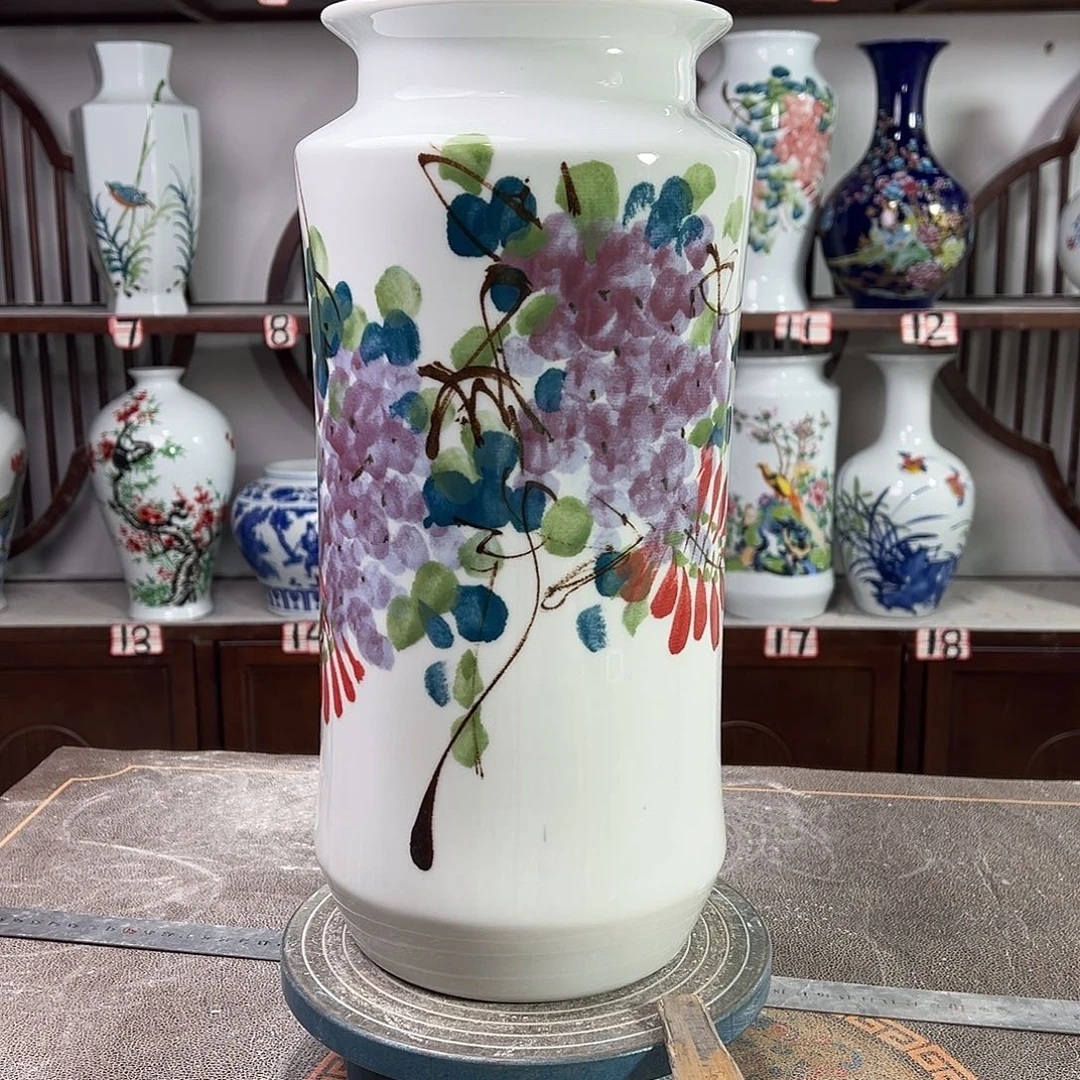 陶摆件景德镇陶瓷书紫藤