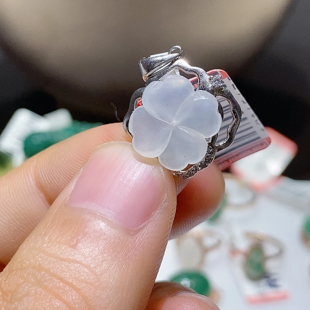 *****独山玉银S925镶嵌吊坠