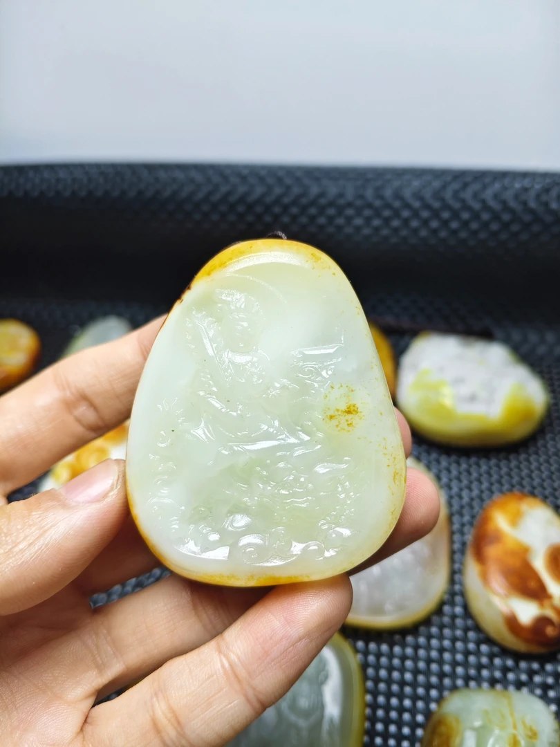 精品和田玉文殊菩萨。可挂可把